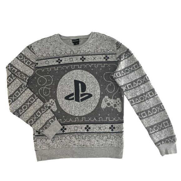 PlayStation gray unisex crew neck fleece sweatshirt size M - Picture 3 of 8